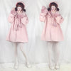 Japanese Warm Pink Fur Collar Cuffs Winter Coat SD01276