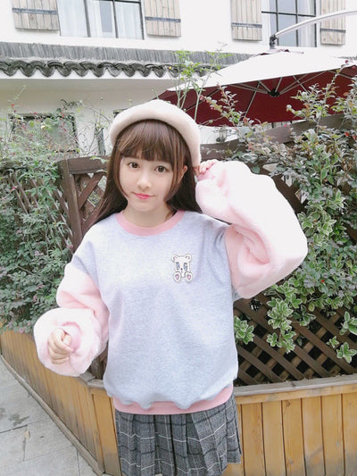 Japanese Kawaii Embroidery Bear Warm Sweater SD01090