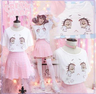 Harajuku Anime eye tears Print T-shirt SD00838