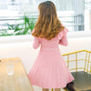 Korean sweet pink striped pleated dress SD00670