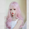 Harajuku Long Curly Wave Light Pink Wig SD00711