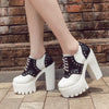 Black&White Thick Bottom High-Heels Shoes SD00141