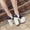 Black&White Thick Bottom High-Heels Shoes SD00141