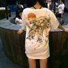 Blossom Cherry White Stork Embroidered T-shirt SD00502