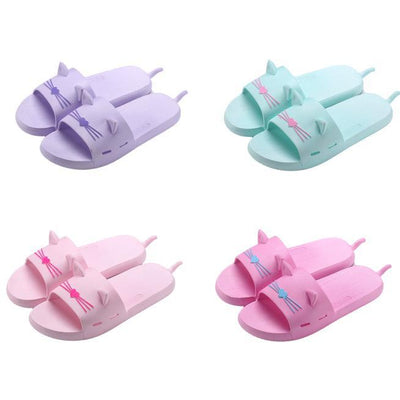 Japanese Kawaii Summer Pastel Cat Slipper Shoes SD01680