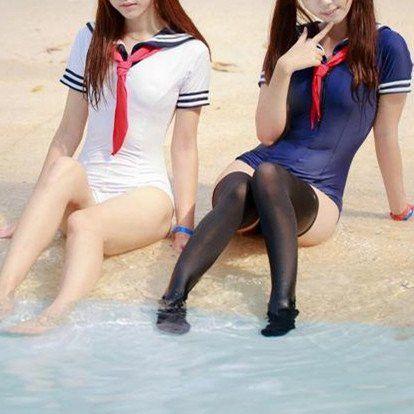 White/Dark Blue Sailor Seifuku One-pieces Swimsuit (swim suit) SD00632