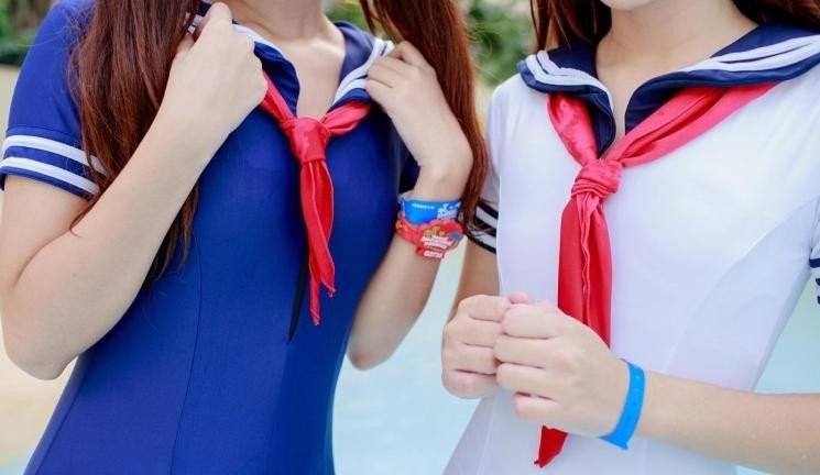 White/Dark Blue Sailor Seifuku One-pieces Swimsuit (swim suit) SD00632