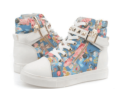Hot Floral Straps Studs Sneakers Canvas Shoes SD02314