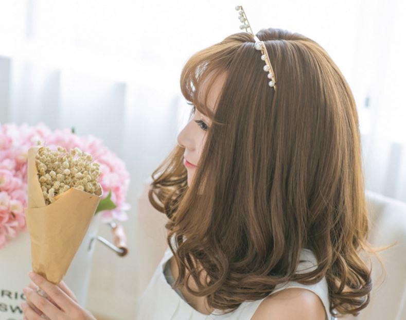 Harajuku Short Linen Brown Curly Wig SD00617