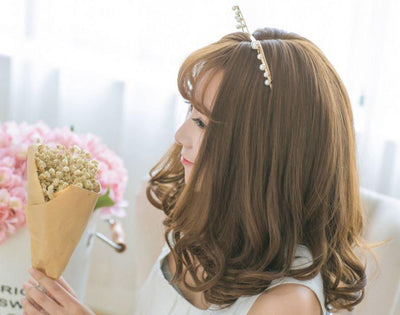 Harajuku Short Linen Brown Curly Wig SD00617