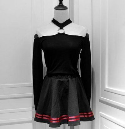 Dark Iron Ring Shoulder-less Shirt SD02275