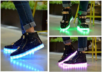 LED Light Emitting Various Colors Gold Strap Sneaker Shoes SD01813