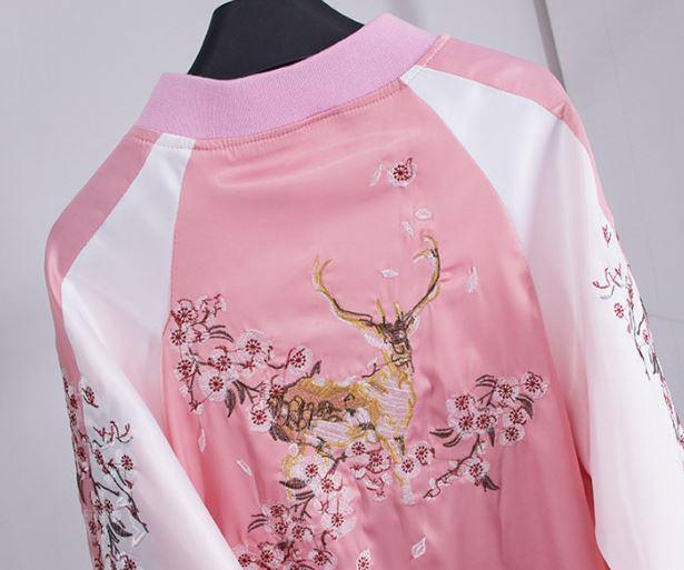 Deer Flower Tree Embroidered Silk Jacket SD01644