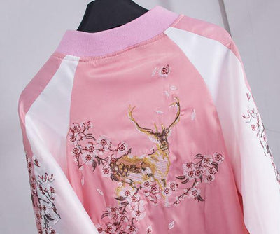 Deer Flower Tree Embroidered Silk Jacket SD01644