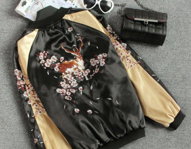 Deer Flower Tree Embroidered Silk Jacket SD01644