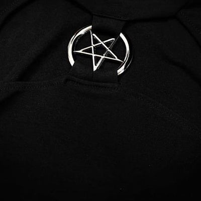 Pentagram Pendant Cute Out Chest Shirt SD00385