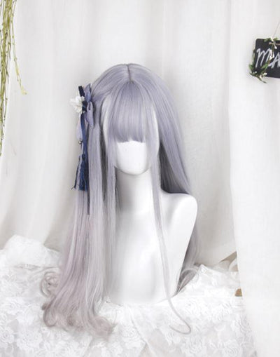 Gradient Grey Violet Curly Wig SD00534