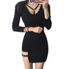 Korean Black Ring Strap Skirt Black Ring Strap Top SD02402