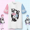 Re:Zero Rem&Ram Blue Pink Sleeve T-shirt SD01903