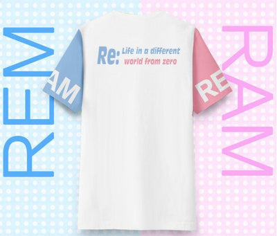 Re:Zero Rem&Ram Blue Pink Sleeve T-shirt SD01903