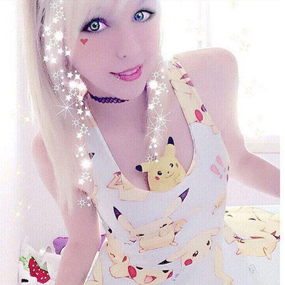 Japanese Anime Pokemon Pikachu Prints Dress SD00683