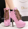 High Heel Cross Strap Martin Boots High Heel Shoes SD01953