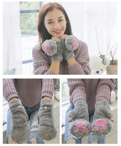 Cute Warm Winter Cat Gloves SD01374