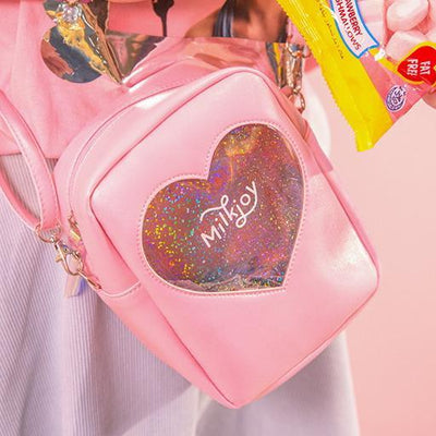 Harajuku Transparent Heart Milk Joy Bag SD02333