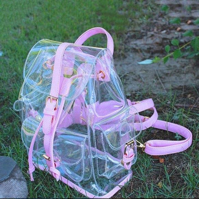 Kawaii pink/green transparent backpack SD00596