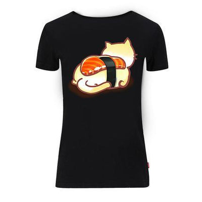 Japanese Cat Salmon Sushi T-shirt SD02600