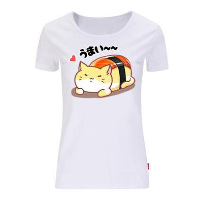 Japanese Cat Salmon Sushi T-shirt SD02600