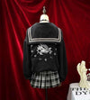 Embroidered Dragon Sailor Black Sweater SD00538