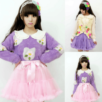 Fluffy Plush Tutu Lolita Inpired Skirt SD00777