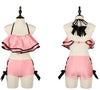 Pink High Waist Bow Ruffle Bikini Swimsuit SD00555