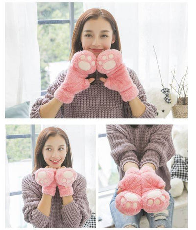 Cute Warm Winter Cat Gloves SD01374