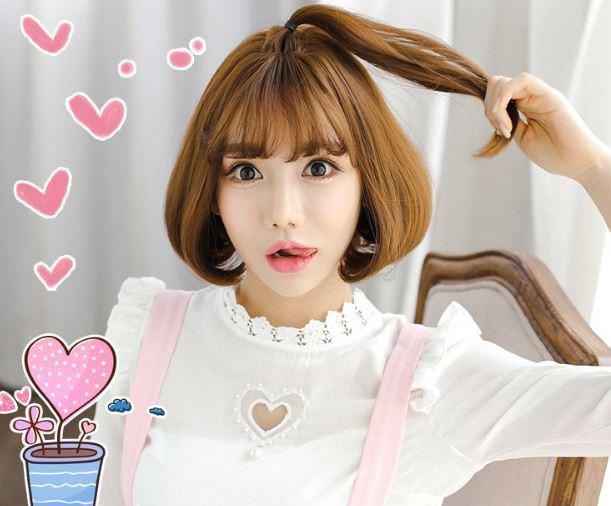 Harajuku Japanese Light Brown Fashion Short Wig SD02012