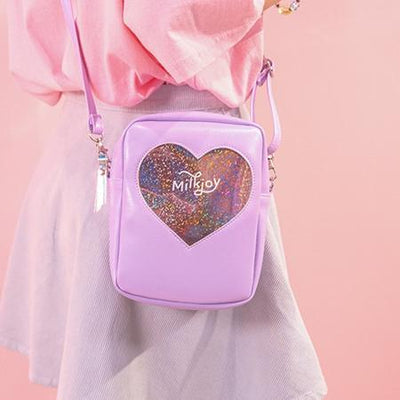 Harajuku Transparent Heart Milk Joy Bag SD02333