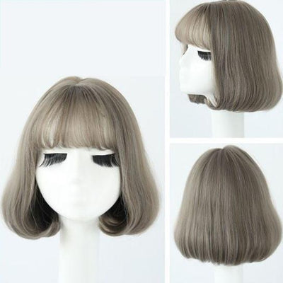 Harajuku Japanese Grey Fashion Short Wig SD02011