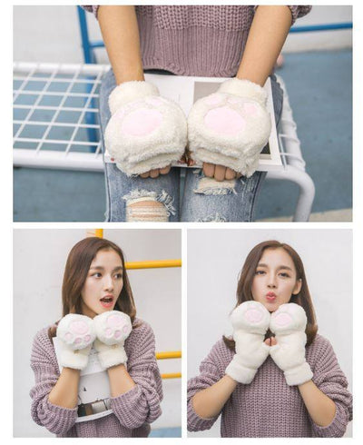 Cute Warm Winter Cat Gloves SD01374