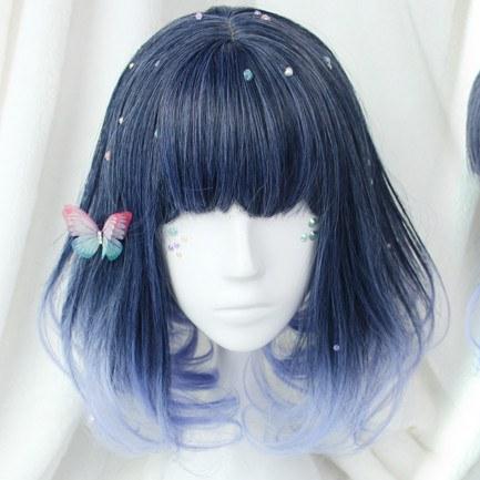 Gradient Dark Navy to Light Blue Wig SD00486