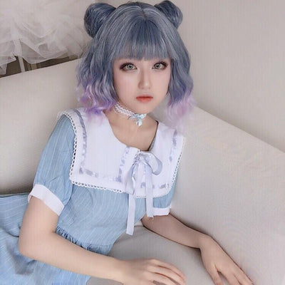 Japanese Harajuku Gradient Blue Violet Wig SD02286