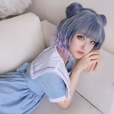 Japanese Harajuku Gradient Blue Violet Wig SD02286