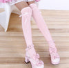 Pink Ribbon Bow Knee Socks SD00078