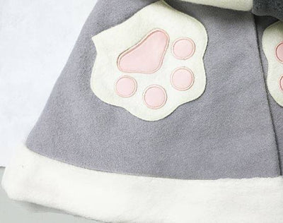 Kawaii Kitty Paws Woolen Winter Warm Fur Coat SD01537