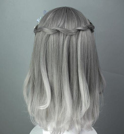 Gradient Grey White Short Wig SD00460