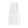 Japanese Summer Long Mesh Sheer High Waist Embroidered Sakura Skirt SD01987