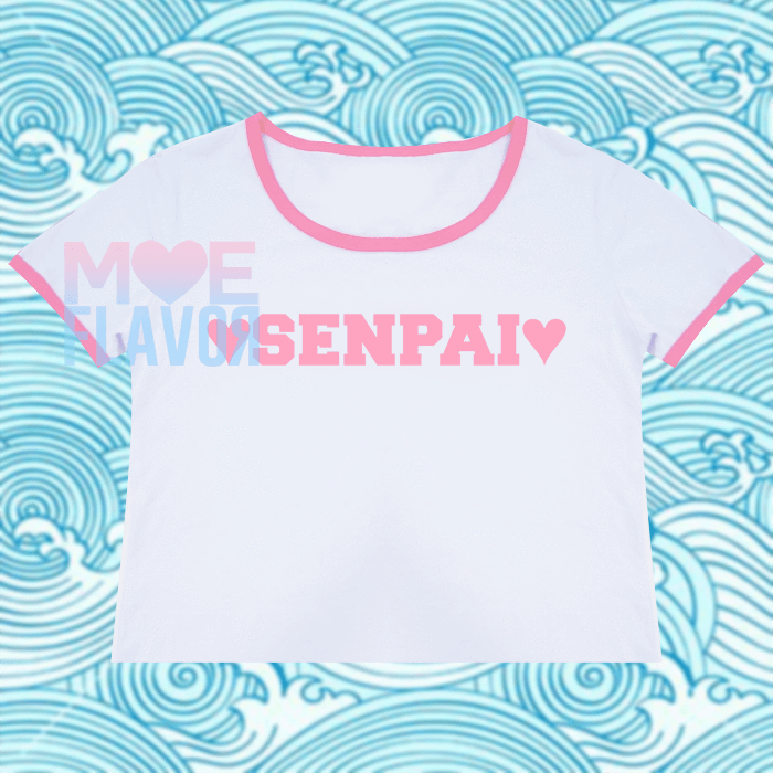 Hearts and Senpai Pink and White Crop Top SD02471