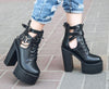 Korean Black Strap High Heels Platform Shoes SD01002