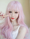 Harajuku Long Curly Wave Light Pink Wig SD00711