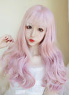 Harajuku Long Curly Wave Light Pink Wig SD00711